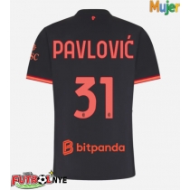 Camiseta AC Milan Strahinja Pavlovic #31 Tercera Equipación para mujer 2026-27 manga corta